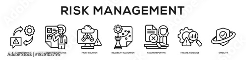 Risk Management web banner icon illustration concept