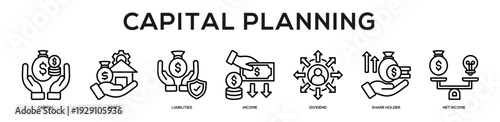 Capital Planning web banner icon illustration concept