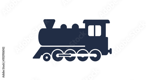 steam locomotive train silhouette icon simple black and white design