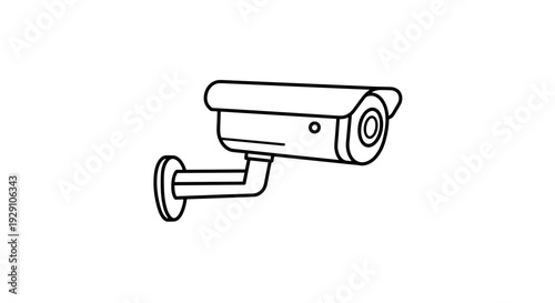 surveillance security camera hand drawn outline vector icon
