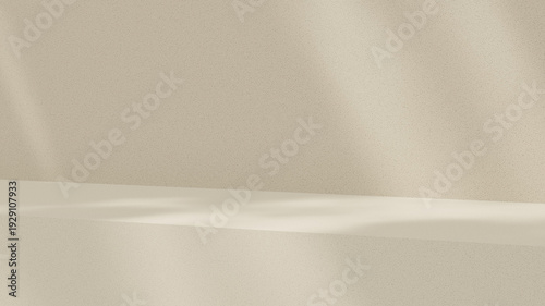 Φωτογραφία Studio setup 3D render featuring a flat neutral stone display surface with soft directional shadows