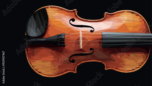 classical violin instrument vector illustration with polygonal style for music and art design