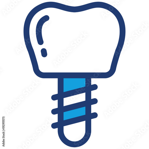 Dental Implant Blue Icon