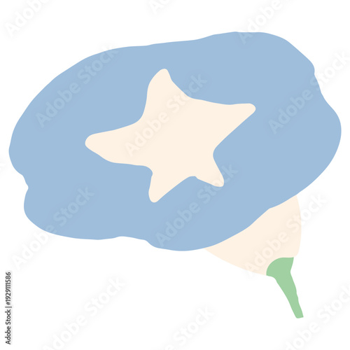 7月の園だよりに使いやすい シンプル手描き素材シリーズ｜あさがおの花 / July Morning Glory Flower Illustration