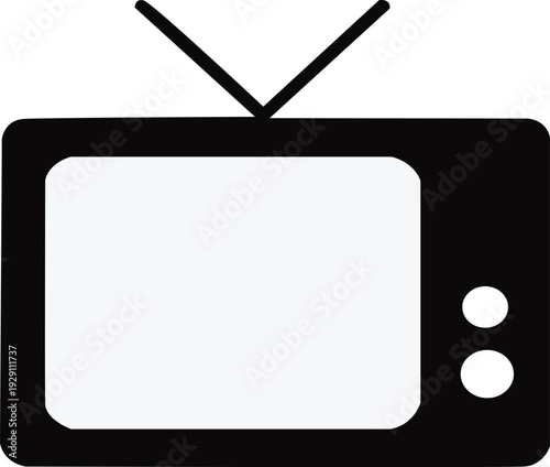 Retro Television Icon – Classic TV Screen Symbol in Minimalist Style