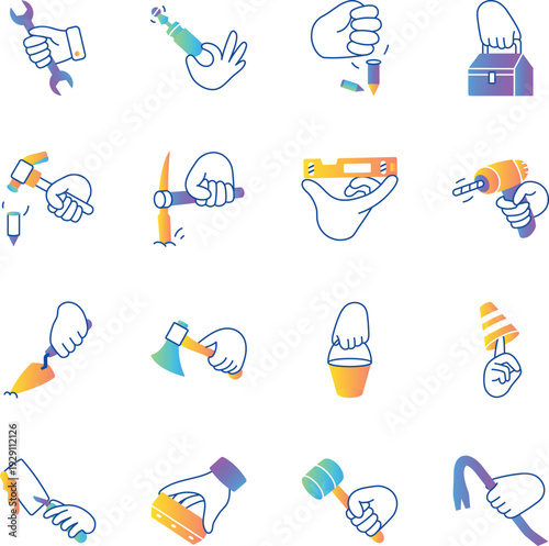 Collection of Repair Doodle Style Icons 