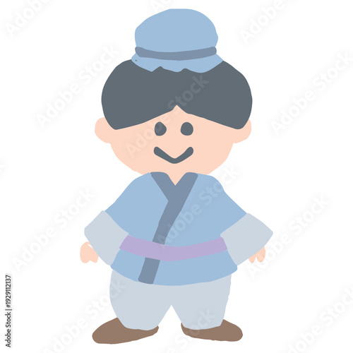 7月の園だよりに使いやすい シンプル手描き素材シリーズ｜彦星 / July Hikoboshi Tanabata Illustration