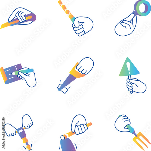 Pack of Construction Doodle Style Icons 