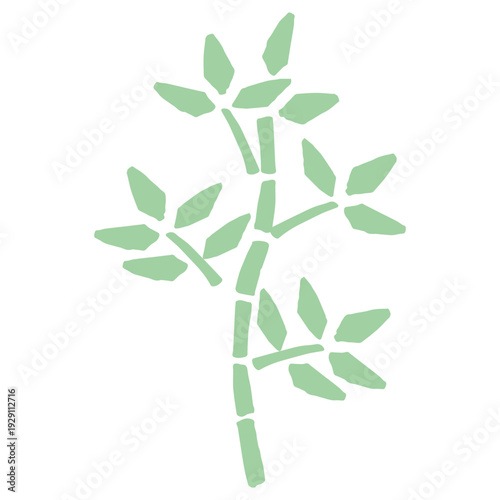 7月の園だよりに使いやすい シンプル手描き素材シリーズ｜笹の葉 / July Bamboo Leaves Tanabata Illustration