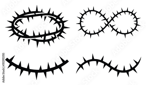 Collection of Black and White Thorn Crown and Wreath