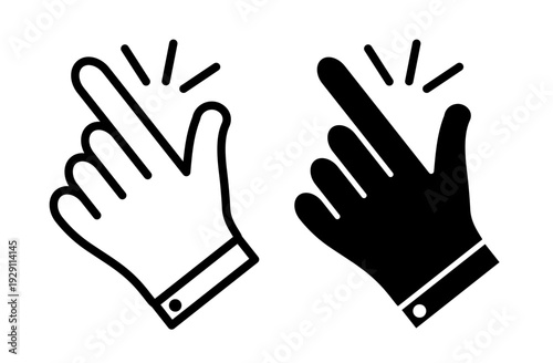 Finger snapping icons pack. vector illustrations designs