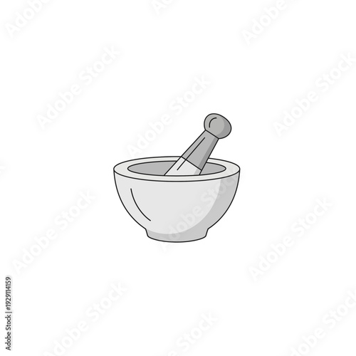 Mortar and Pestle Icon Symbolizing Pharmacy and Medicine