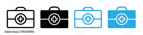 First aid box icons pack. vector illustrations designs