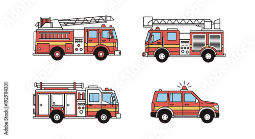 Fire Truck Model soft tone color vector