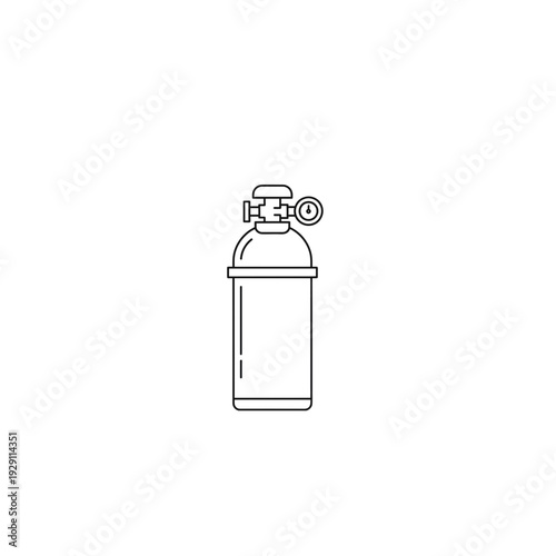 Outline Vector of Medical Oxygen Cylinder Icon
