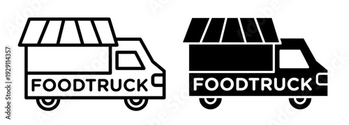 Food truck icons pack. vector illustrations designs
