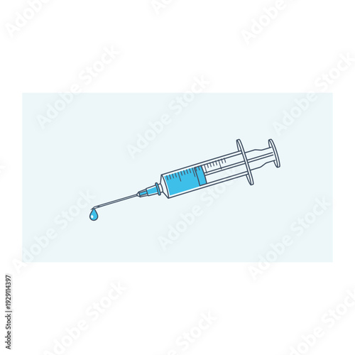 Medical Syringe with Droplet Icon Vector