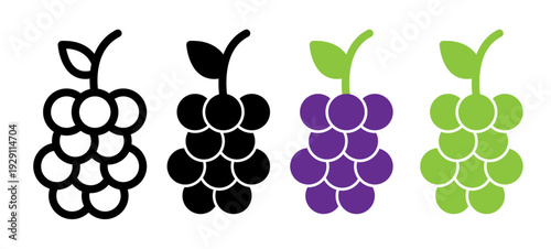 Grape icons pack. vector illustrations designs