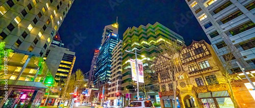 Wallpaper Mural Perth, Australia - September 11, 2023: Downtown City skyscrapers at night Torontodigital.ca