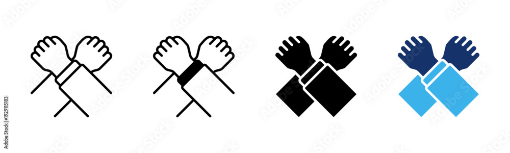 Fototapeta premium Crossed Arms icon sheet multiple style collection