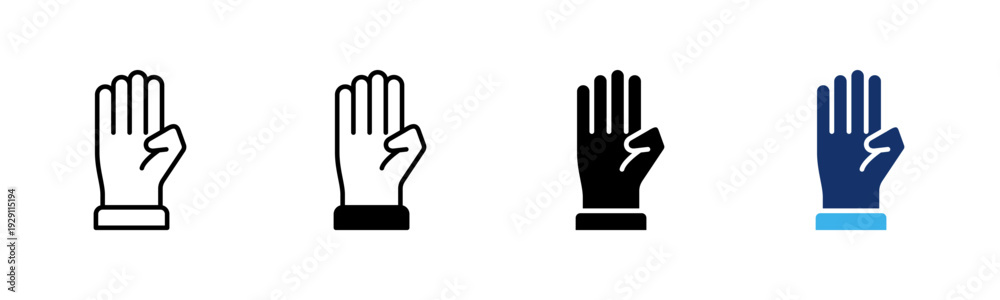 Obraz premium Four Fingers icon sheet multiple style collection