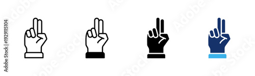 Two Fingers Up icon sheet multiple style collection