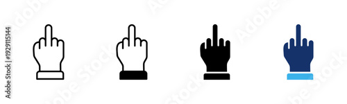 Middle Finger icon sheet multiple style collection