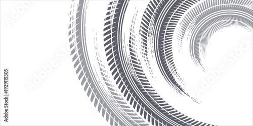 Tire track. Car, bike, motorcycle tyre mark with grunge effect isolated on white background. vector background. vector