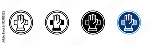 Stop Hand icon sheet multiple style collection