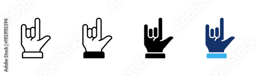 Rock Sign icon sheet multiple style collection