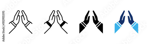 Praying Hands icon sheet multiple style collection