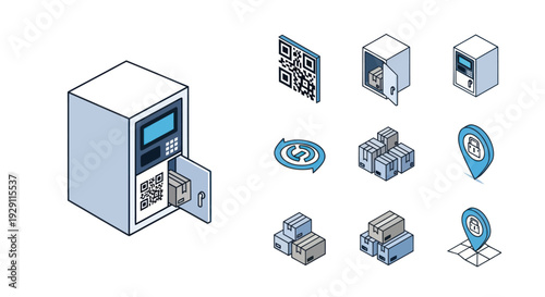 Automated Teller Machine with Icons.