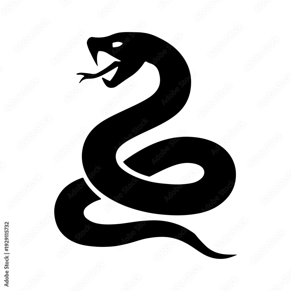 custom made wallpaper toronto digitalStylized serpent mascot design for logo and branding.