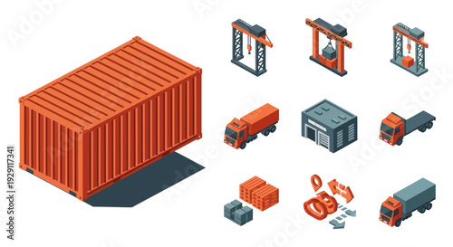 Collection of Shipping Containers and Logistics Equipment.