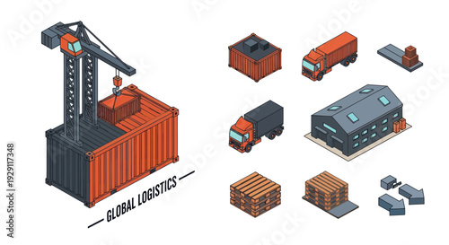 Global Logistics Shipping Containers and Transport.