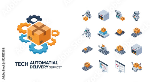 Automated Delivery Service Box with Gears.