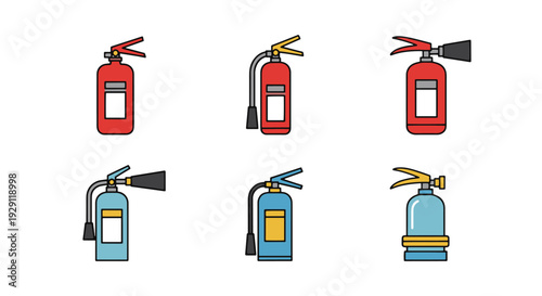 Fire Extinguisher dynamic colorful design illustration