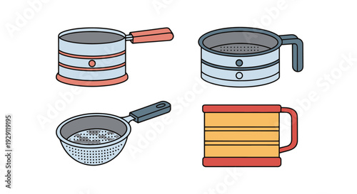 Obraz na plátně Flour Sifter Line modern colorful abstract illustration