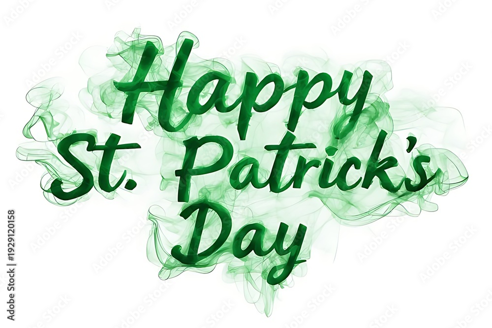 Fototapeta premium Happy Patricks Day modern 3D text effect design.