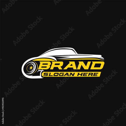 classic car turbo logo design vector