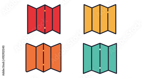 Folding Screen Line minimal creative color vector