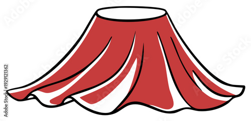 Abstract illustration of a red skirt or tablecloth graphic design element