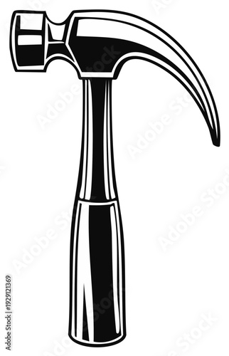 Classic Claw Hammer Tool Vector Icon for Construction and DIY Projects