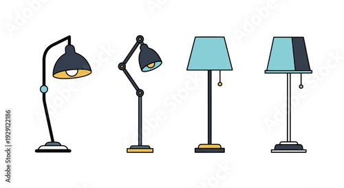 Floor Lamp Line art soft abstract creative illustration