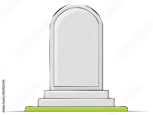 Blank Stone Tombstone Marker Monument with Rounded Top