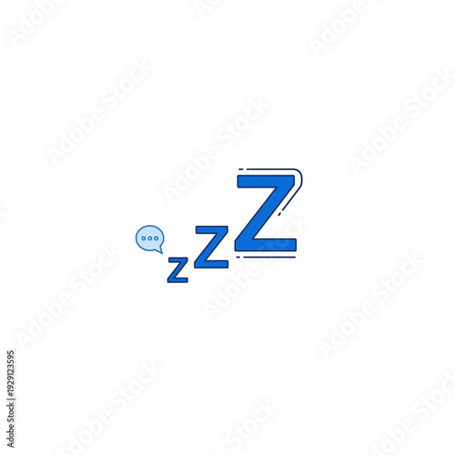 Sleeping Emoji with Zzz Symbols and Speech Bubble