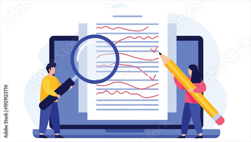 Interactive Online Document Editing and Digital Copywriting Concept