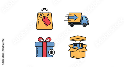 Fresh arrival Line minimal abstract art vector