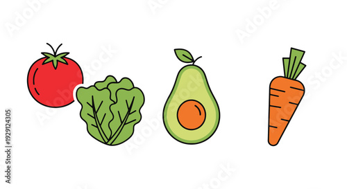 Fresh Ingredients creative tone color illustration