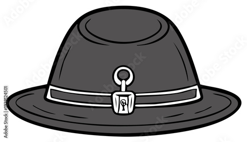 Cartoon style Trooper hat illustration clip art for safety or security purpose